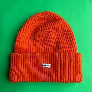 Cannondale hat beanie ribbed winter cycling hiking outdoors wool blend orange